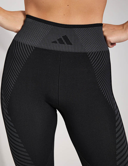 adidas Knitted Training 7/8 Leggings - Black/Grey Siximage3- The Sports Edit