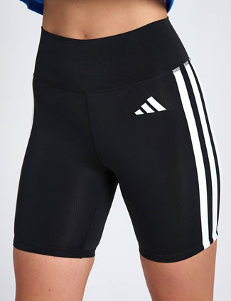 Optime Essentials 3-Stripes Short Leggings - Black/White