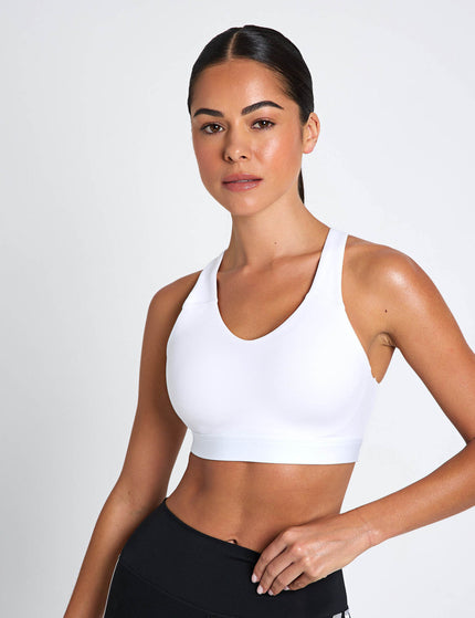 adidas Optime Essentials Workout High Support Bra - Whiteimages1- The Sports Edit