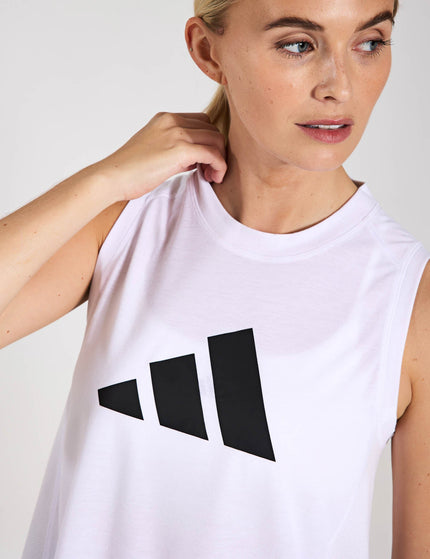 adidas Train Essentials Big Performance Logo Training Tank Top - White/Blackimage3- The Sports Edit