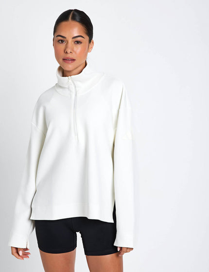 adidas Soft Lux Quarter-Zip - Off Whiteimages1- The Sports Edit