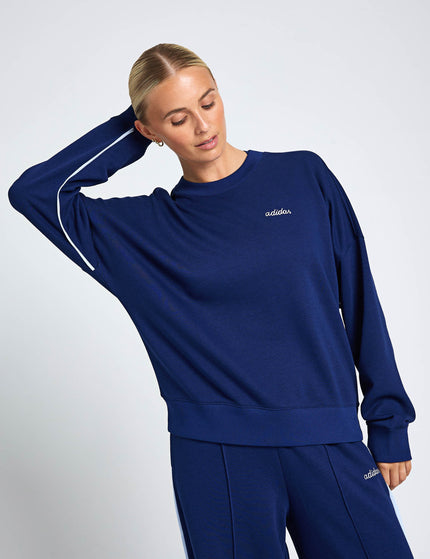 adidas Seasonal Essentials Colorpop Sweatshirt with Embroidered Graphic - Dark Blue/Whiteimages5- The Sports Edit