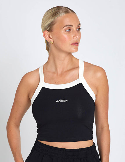 adidas Seasonal Essentials Colorpop Tank with Embroidered Graphic - Black/Off Whiteimages1- The Sports Edit