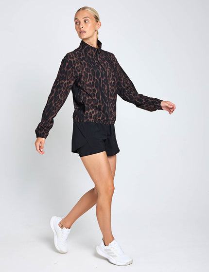 adidas Workout Essentials Leopard Woven Jacket - Earth Strata/Blackimages5- The Sports Edit