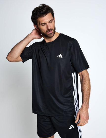 adidas Workout Essentials Base 3-Stripes T-Shirt - Black/Whiteimages1- The Sports Edit