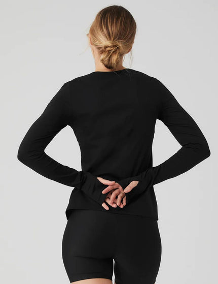 Alo Yoga Alosoft Finesse Long Sleeve - Blackimage2- The Sports Edit