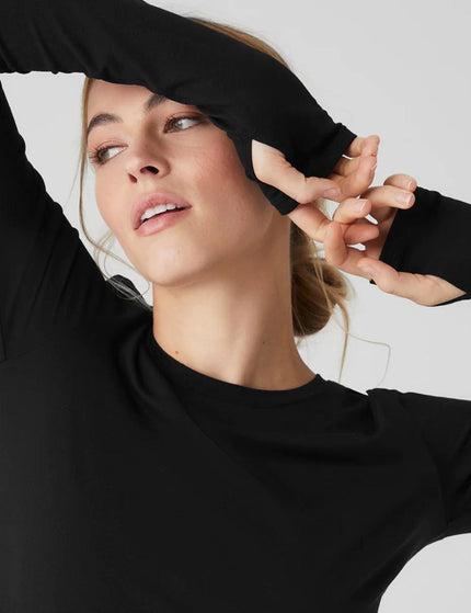 Alo Yoga Alosoft Finesse Long Sleeve - Blackimage4- The Sports Edit
