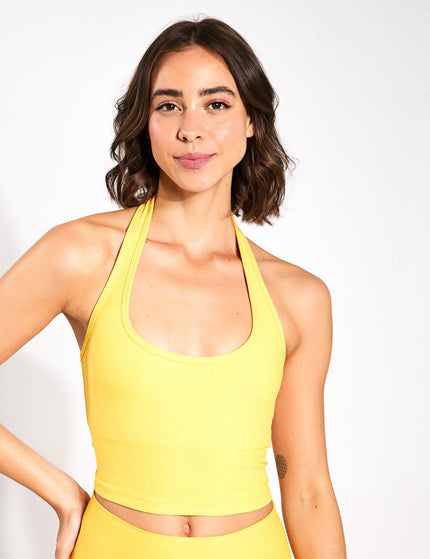 Beyond Yoga Spacedye Well Rounded Cropped Halter Tank - Sunflower Heatherimage1- The Sports Edit