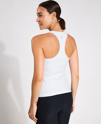 Spacedye Step Up Racerback Tank - Cloud White