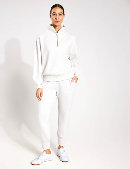 Varley Hawley Half Zip Sweat - Ivory Marlimage4- The Sports Edit