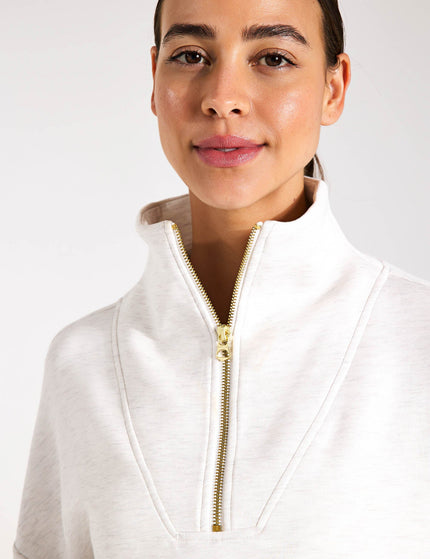 Varley Hawley Half Zip Sweat - Ivory Marlimage3- The Sports Edit