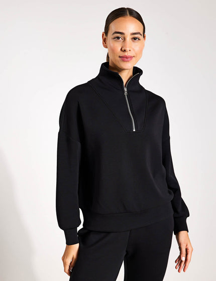 Varley Hawley Half Zip Sweat - Blackimage3- The Sports Edit