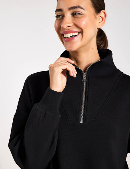 Varley Hawley Half Zip Sweat - Blackimage5- The Sports Edit