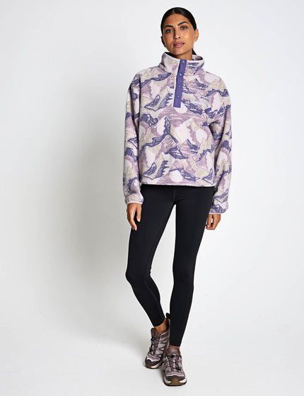 Columbia Helvetia II Cropped Sherpa Half Snap Printed Fleece - Lavender Pearl/Sunscapeimages4- The Sports Edit