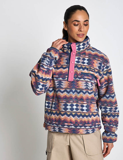 Columbia Helvetia II Cropped Sherpa Half Snap Printed Fleece - Sea Salt/Retrotreeimages5- The Sports Edit