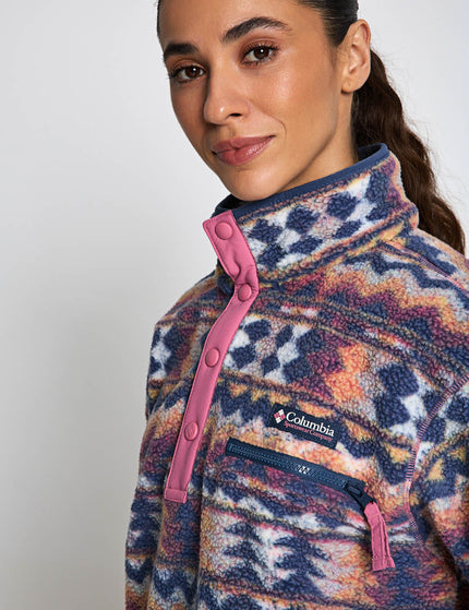 Columbia Helvetia II Cropped Sherpa Half Snap Printed Fleece - Sea Salt/Retrotreeimages3- The Sports Edit