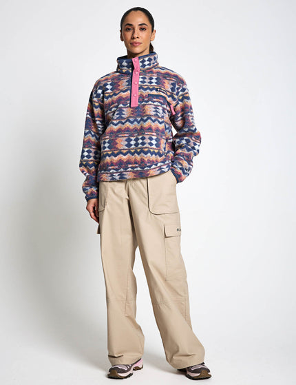 Columbia Helvetia II Cropped Sherpa Half Snap Printed Fleece - Sea Salt/Retrotreeimages6- The Sports Edit