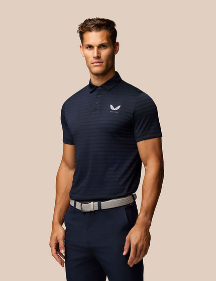 Castore Pinnacle Pique Stripe Polo - Navy/Whiteimage3- The Sports Edit