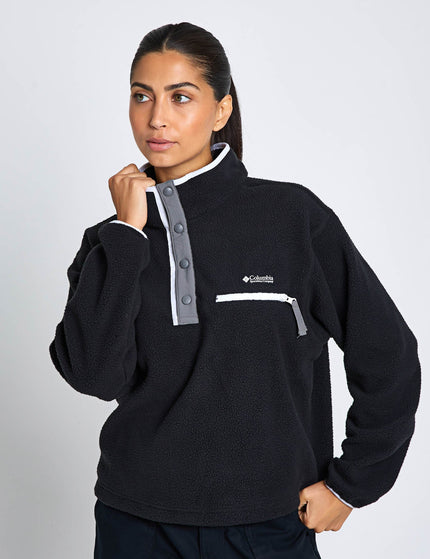 Columbia Helvetia II Cropped Sherpa Half Snap Fleece - Blackimage1- The Sports Edit