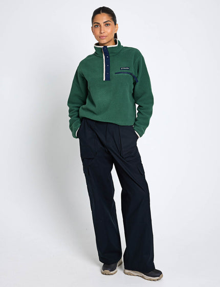 Columbia Helvetia II Cropped Sherpa Half Snap Fleece - Rain Forest/Collegiate Navy/Dark Stoneimages4- The Sports Edit