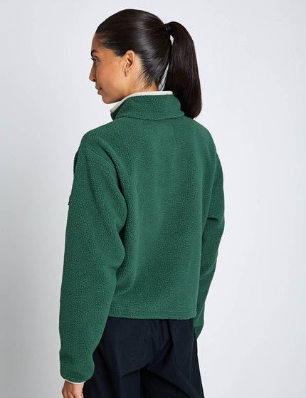 Columbia Helvetia II Cropped Sherpa Half Snap Fleece - Rain Forest/Collegiate Navy/Dark Stoneimages2- The Sports Edit