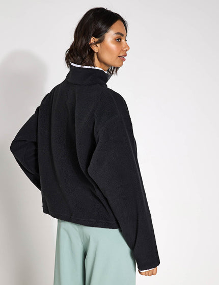 Columbia Helvetia II Cropped Sherpa Half Snap Fleece - Blackimage4- The Sports Edit