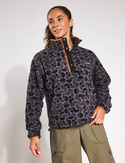 Columbia Helvetia II Cropped Sherpa Half Snap Printed Fleece - Black Retroscapeimage1- The Sports Edit