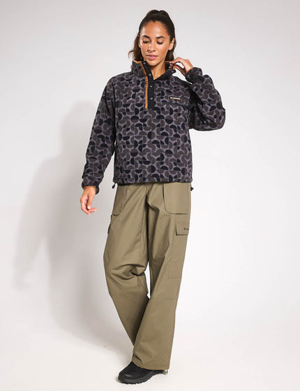 Columbia Helvetia II Cropped Sherpa Half Snap Printed Fleece - Black Retroscapeimage4- The Sports Edit