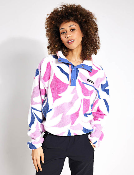 Columbia Helvetia Cropped Half Snap Fleece - Cosmos Floristic Print/Eve/Salmon Roseimage1- The Sports Edit