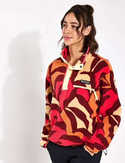 Columbia Helvetia Cropped Half Snap Fleece - Spice Floristic Print/Sunkissed/Juicyimage1- The Sports Edit