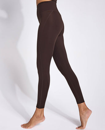 Compressive High Waisted Legging - Cocoa Bean