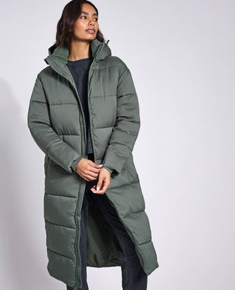 Long Puffer Jacket - Thyme