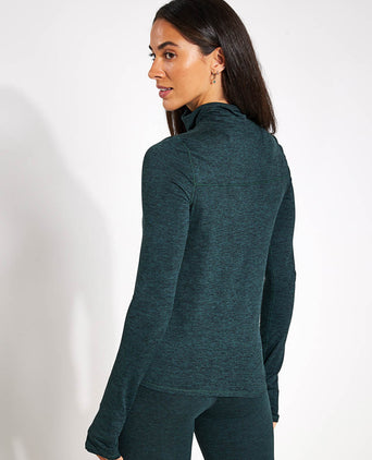 ReSet Mock Neck Half Zip - Moss Heather