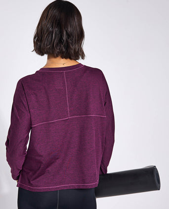 ReSet Long Sleeve Tee - Plum Heather