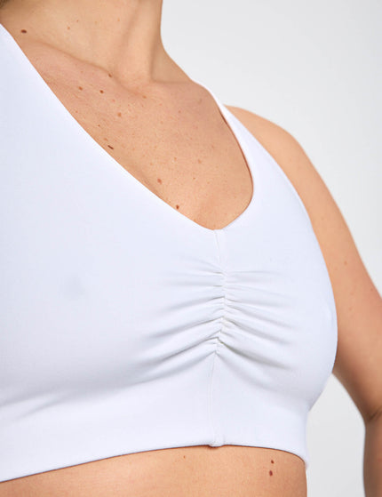 Girlfriend Collective Stevie Ballet Bra - Bright Whiteimages4- The Sports Edit