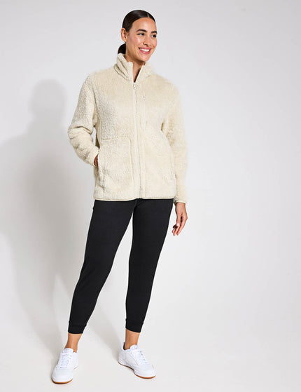 Girlfriend Collective Full-Zip Sherpa Jacket - Sandstoneimage4- The Sports Edit