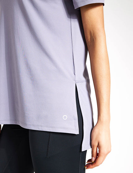 Goodmove Scoop Neck Mesh Back T-Shirt - Lavender Greyimage3- The Sports Edit