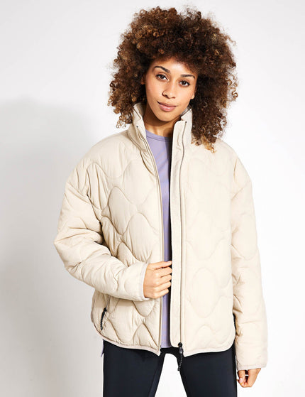 Goodmove Packaway Quilted Funnel Neck Jacket - Beigeimage1- The Sports Edit