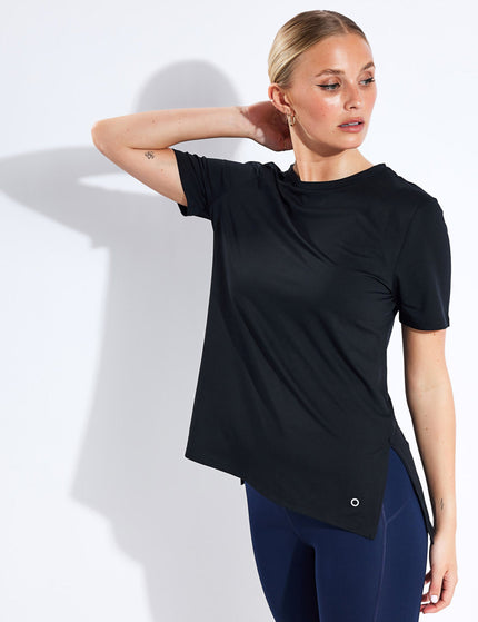 Goodmove Scoop Neck Mesh Back T-shirt - Blackimage1- The Sports Edit