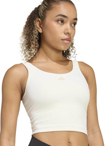 adidas 3 Stripes Studio All Me Light Support Tank Top - Chalk Whiteimages3- The Sports Edit