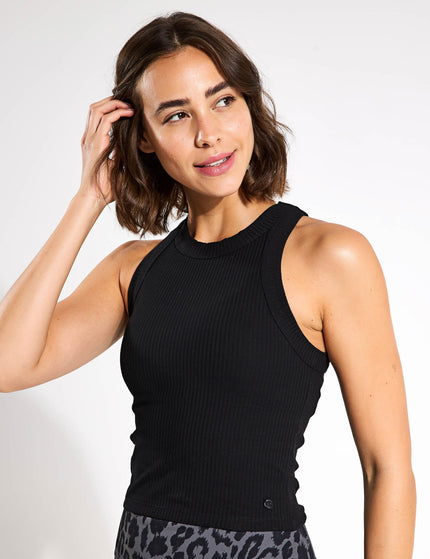 Lilybod Harmony Tank Top - Black Ribimage1- The Sports Edit