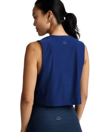 Featherweight Minimal Cropped Tank - Marine Blue Heather