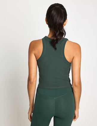 Harmony Ribbed Tank - Deep Green