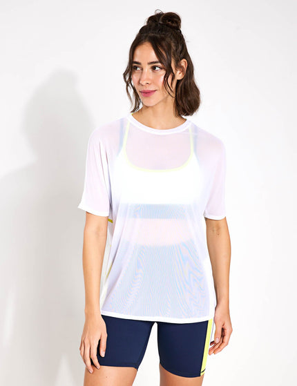 Lilybod Heidi Sports Tee - White/Limeimage1- The Sports Edit