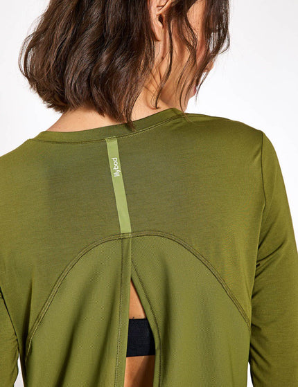 Lilybod Kendall Long Sleeve Top - Army Greenimage3- The Sports Edit