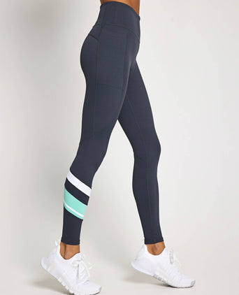 No Limits Legging - Charcoal/Teal
