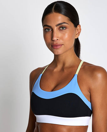 No Limits Sports Bra - Black/Azure/Lime