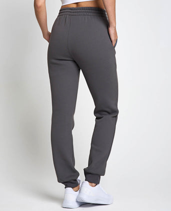 Millie Slim Fleece Track Pant - Charcoal