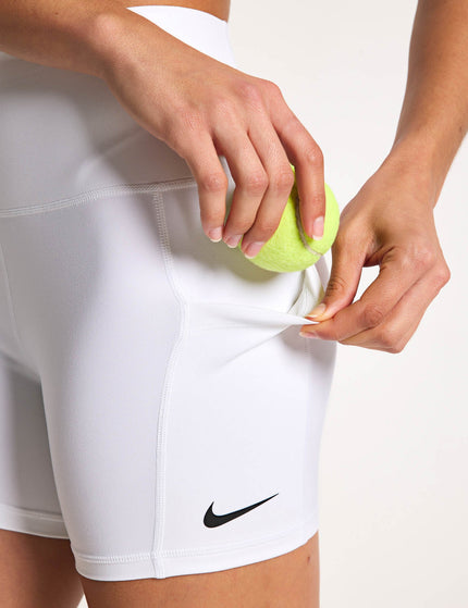 Nike NikeCourt Dri-FIT Tennis Shorts with Pockets - White/Blackimage3- The Sports Edit