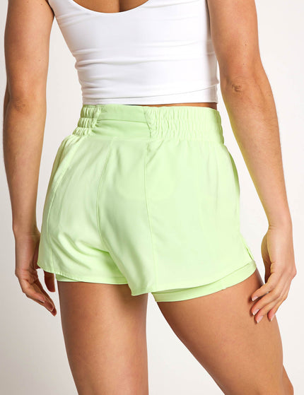 Nike One Dri-FIT Mid-Rise 3" 2-in-1 Shorts - Barely Volt/Reflective Silverimage2- The Sports Edit